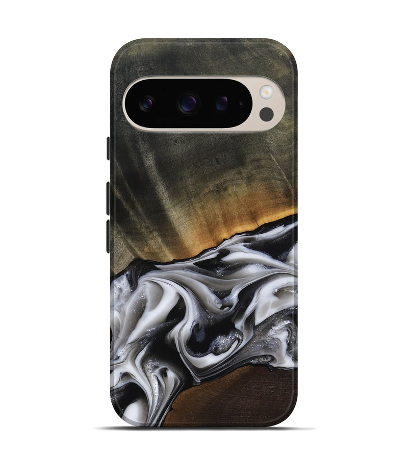 Pixel 9 Wood Live Edge Phone Case - Kylah (Black & White, 812220)