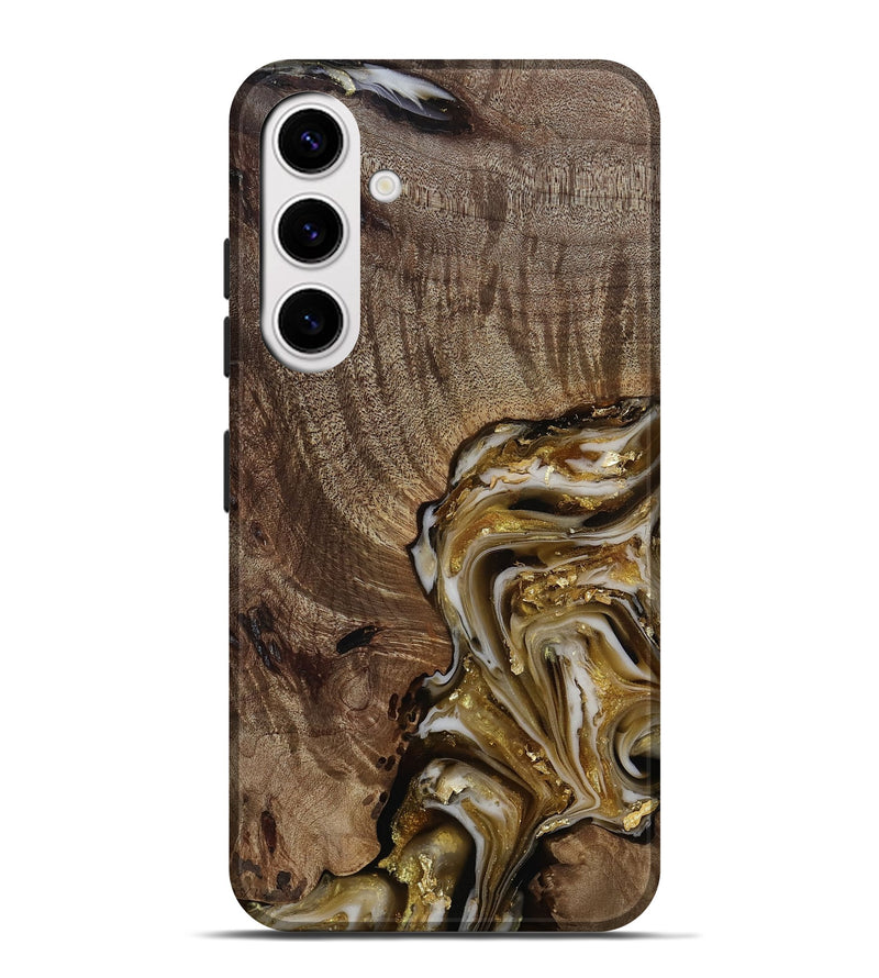 Galaxy S25 Plus Wood Live Edge Phone Case - Ester (Black & White, 812221)