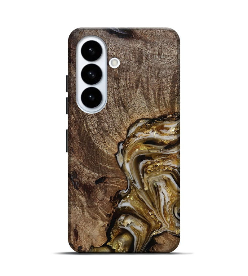 Galaxy S26 Wood Live Edge Phone Case - Ester (Black & White, 812221)