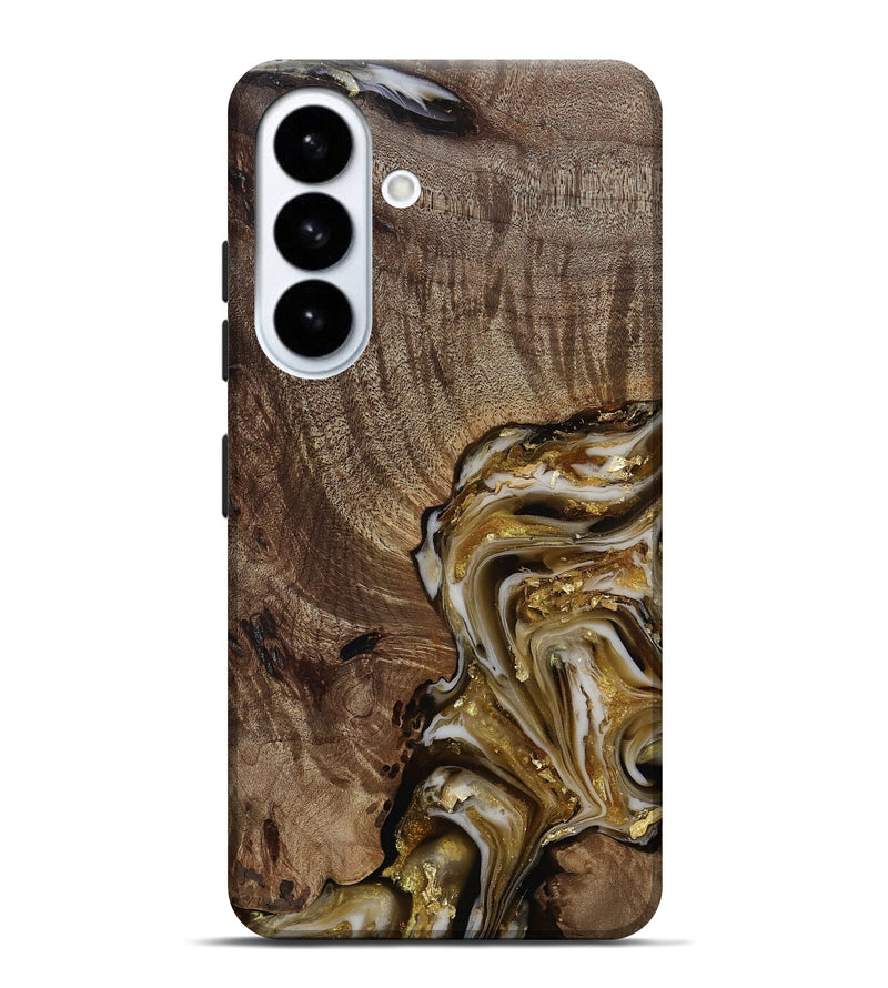 Galaxy S26 Plus Wood Live Edge Phone Case - Ester (Black & White, 812221)