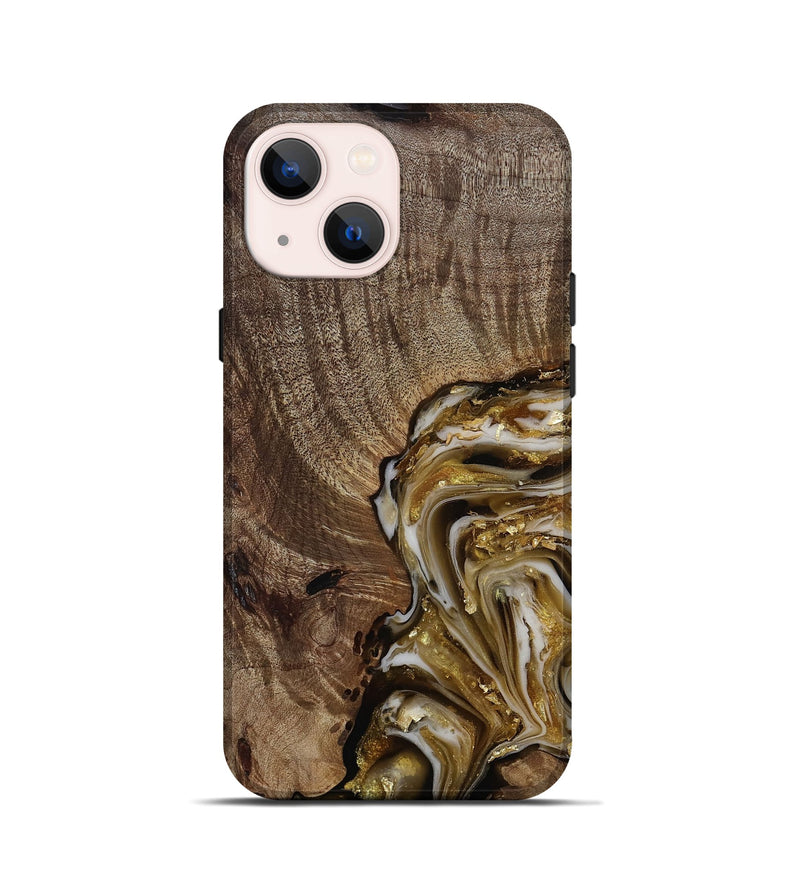iPhone 13 mini Wood Live Edge Phone Case - Ester (Black & White, 812221)