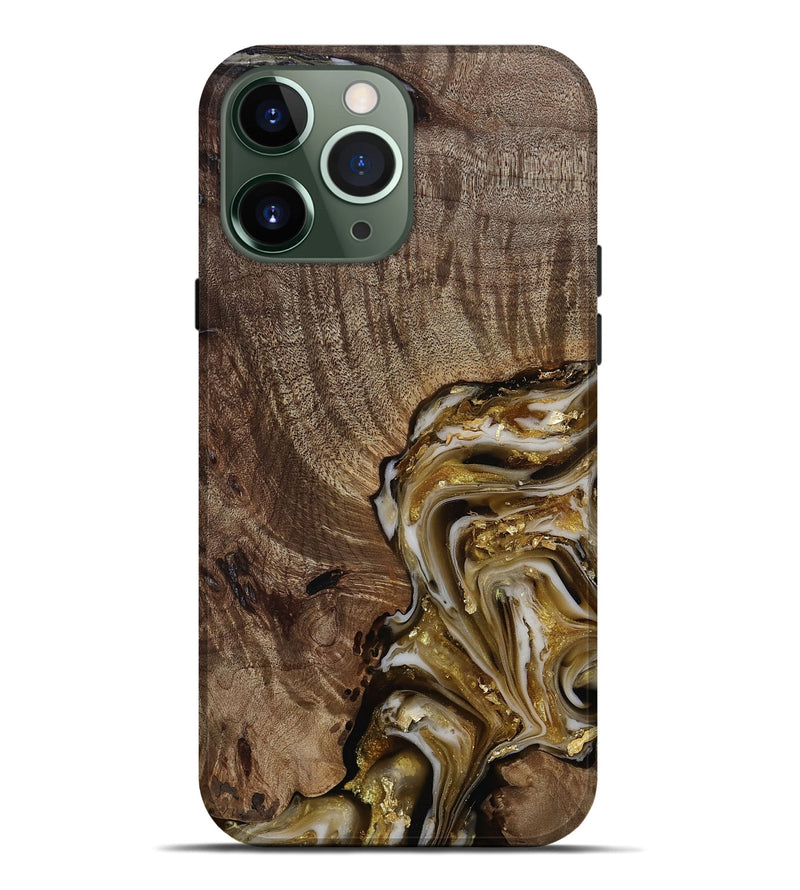 iPhone 13 Pro Max Wood Live Edge Phone Case - Ester (Black & White, 812221)