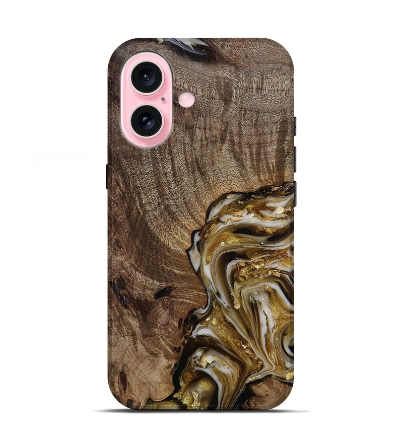 iPhone 17 Wood Live Edge Phone Case - Ester (Black & White, 812221)