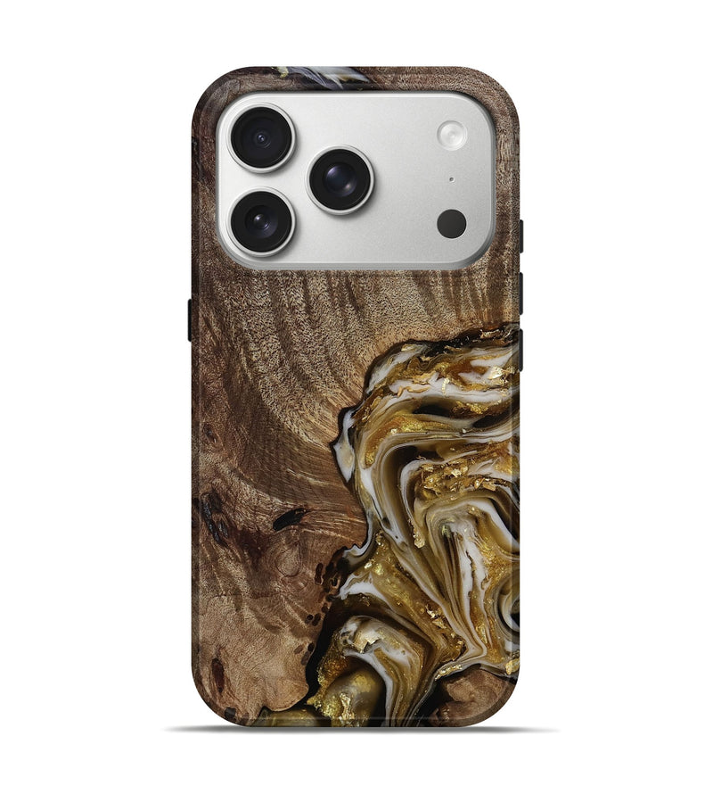 iPhone 17 Pro Wood Live Edge Phone Case - Ester (Black & White, 812221)