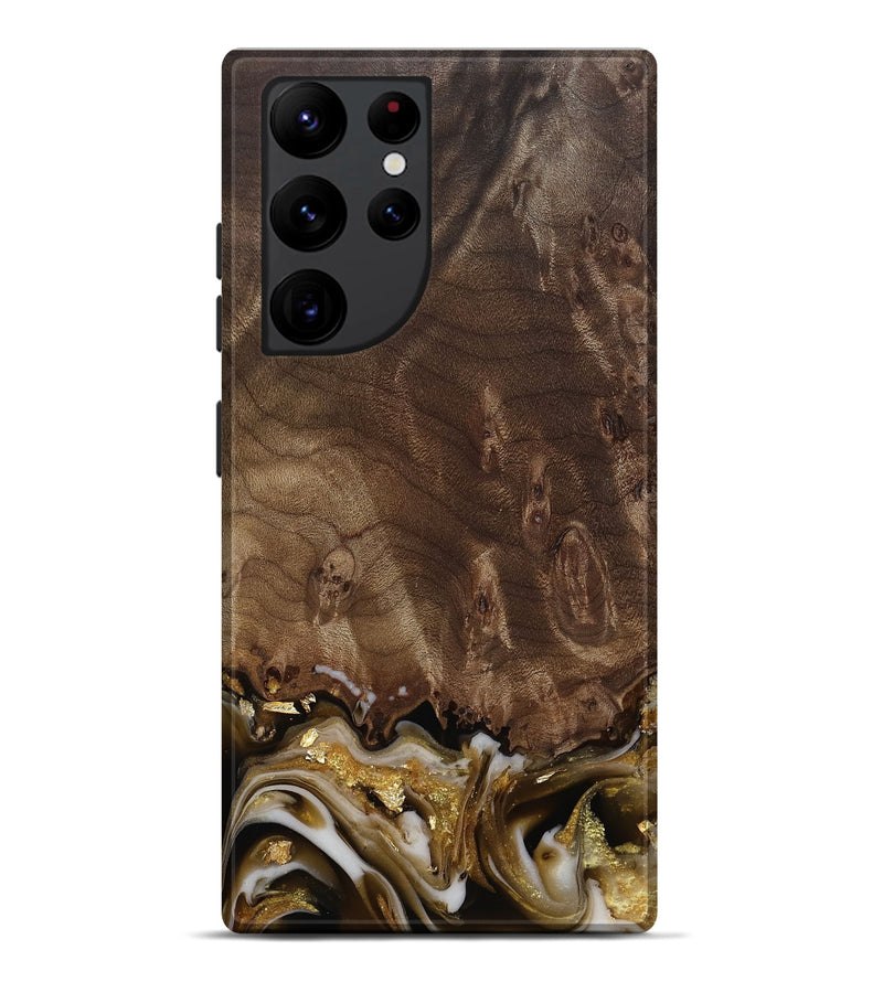 Galaxy S22 Ultra Wood Live Edge Phone Case - Claud (Black & White, 812222)