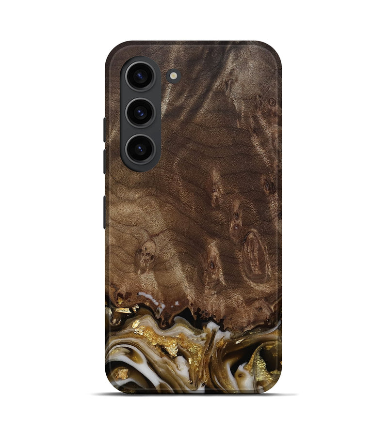 Galaxy S23 Wood Live Edge Phone Case - Claud (Black & White, 812222)