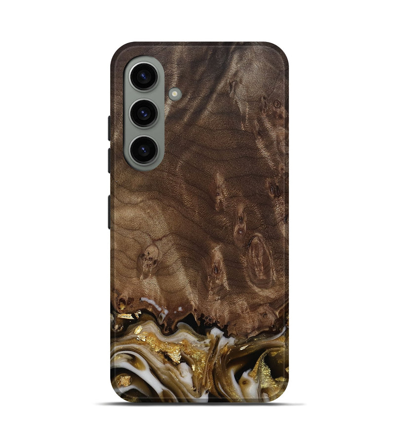 Galaxy S24 Wood Live Edge Phone Case - Claud (Black & White, 812222)