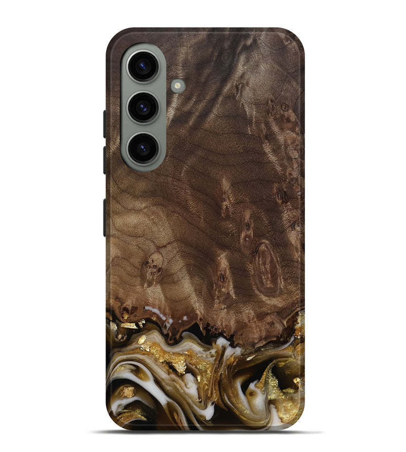 Galaxy S24 Plus Wood Live Edge Phone Case - Claud (Black & White, 812222)