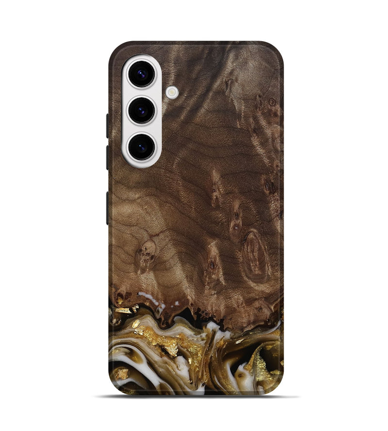 Galaxy S25 Wood Live Edge Phone Case - Claud (Black & White, 812222)