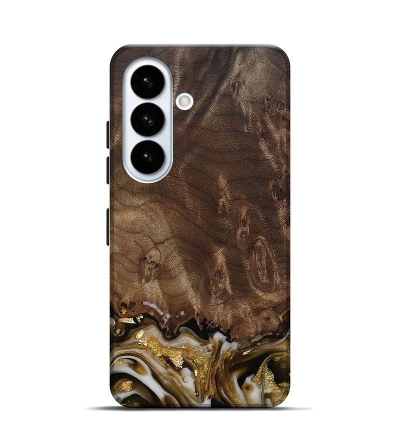 Galaxy S26 Wood Live Edge Phone Case - Claud (Black & White, 812222)