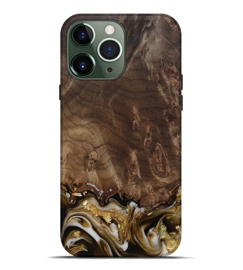 iPhone 13 Pro Max Wood Live Edge Phone Case - Claud (Black & White, 812222)