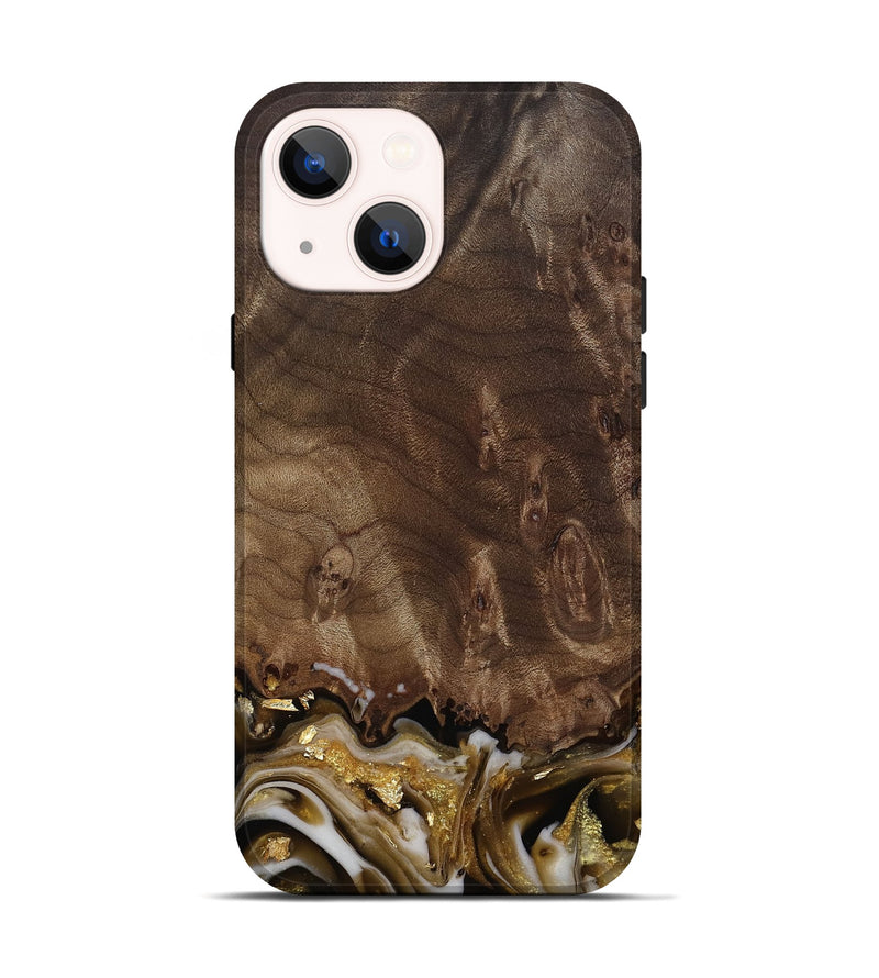 iPhone 14 Wood Live Edge Phone Case - Claud (Black & White, 812222)