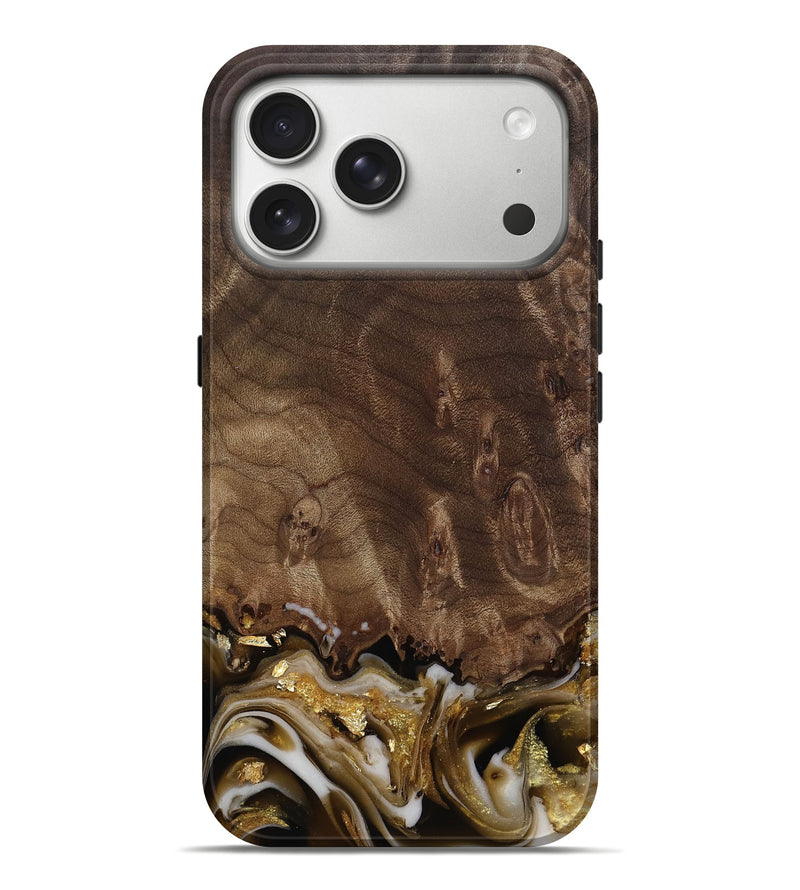 iPhone 17 Pro Max Wood Live Edge Phone Case - Claud (Black & White, 812222)