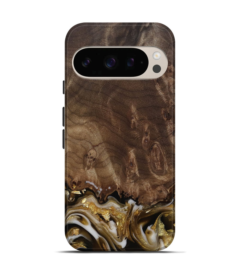 Pixel 10 Pro Wood Live Edge Phone Case - Claud (Black & White, 812222)