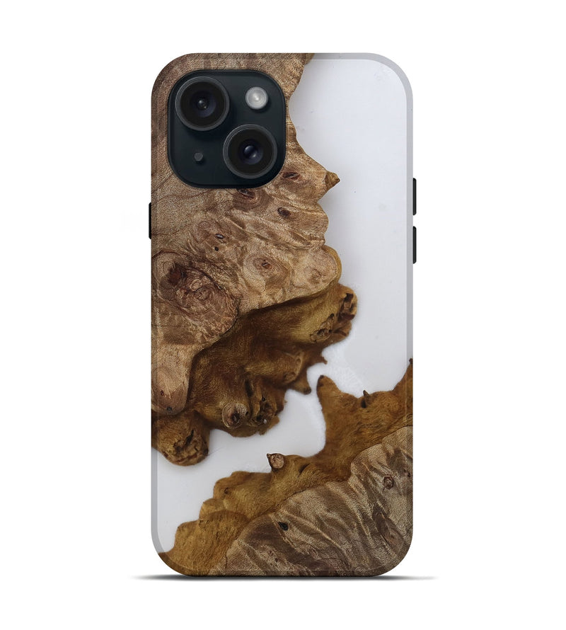 iPhone 15 Wood Live Edge Phone Case - Ariah (Clear, 812224)