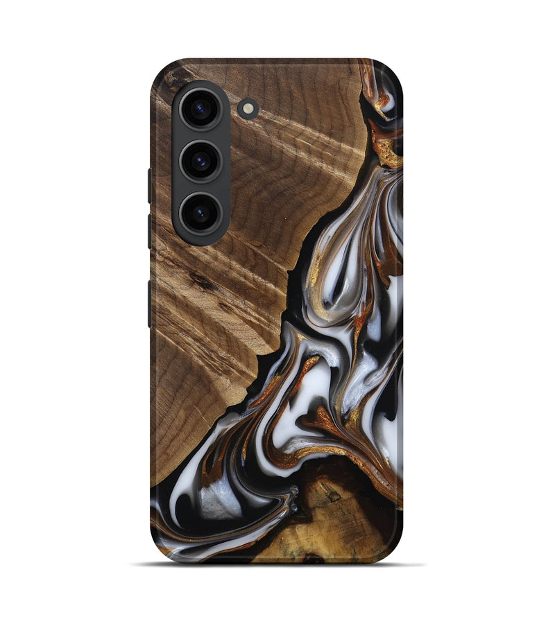 Galaxy S23 Wood Live Edge Phone Case - Maureen (Black & White, 812225)