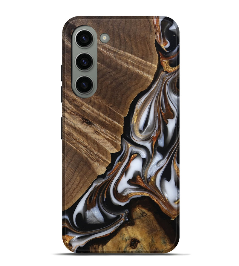 Galaxy S23 Plus Wood Live Edge Phone Case - Maureen (Black & White, 812225)