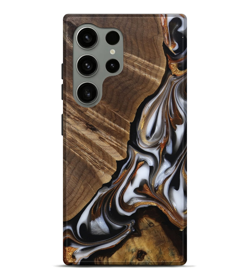 Galaxy S24 Ultra Wood Live Edge Phone Case - Maureen (Black & White, 812225)