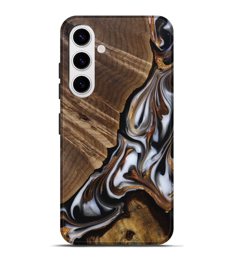 Galaxy S25 Plus Wood Live Edge Phone Case - Maureen (Black & White, 812225)