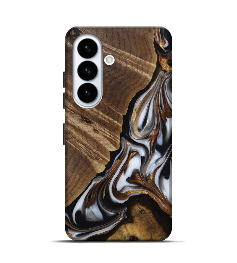 Galaxy S26 Wood Live Edge Phone Case - Maureen (Black & White, 812225)