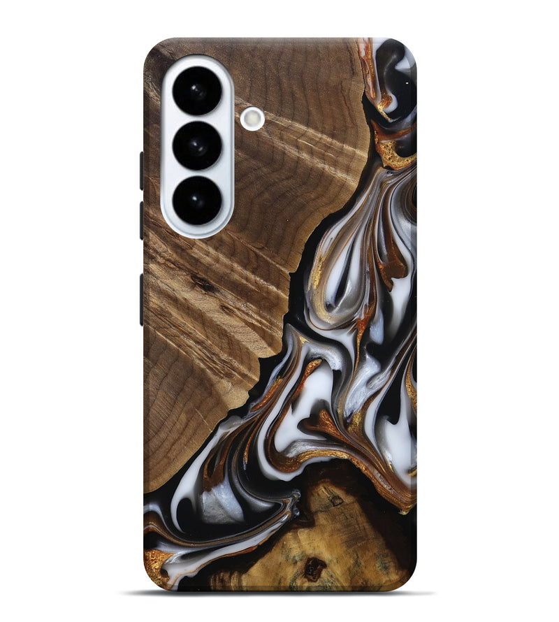 Galaxy S26 Plus Wood Live Edge Phone Case - Maureen (Black & White, 812225)