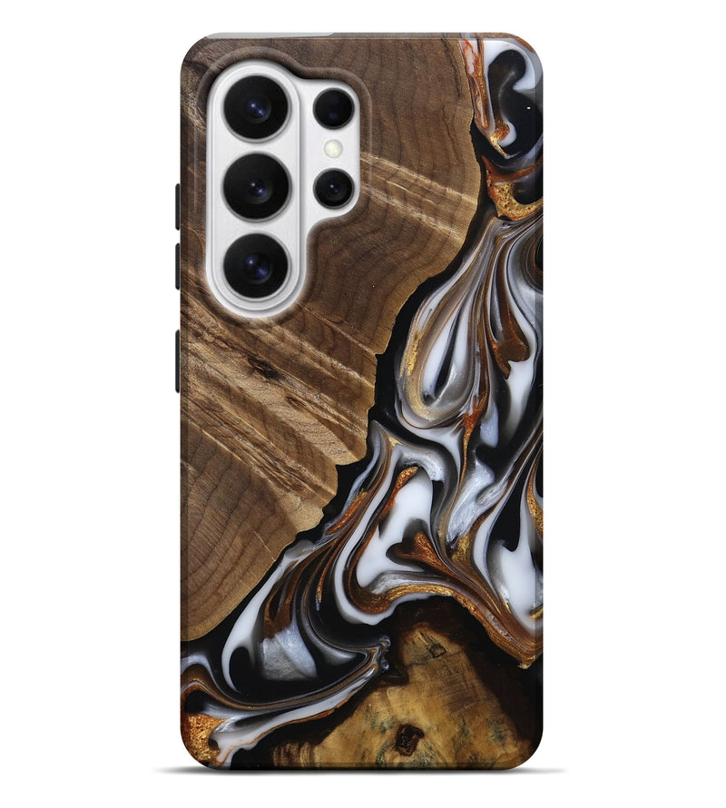 Galaxy S26 Ultra Wood Live Edge Phone Case - Maureen (Black & White, 812225)