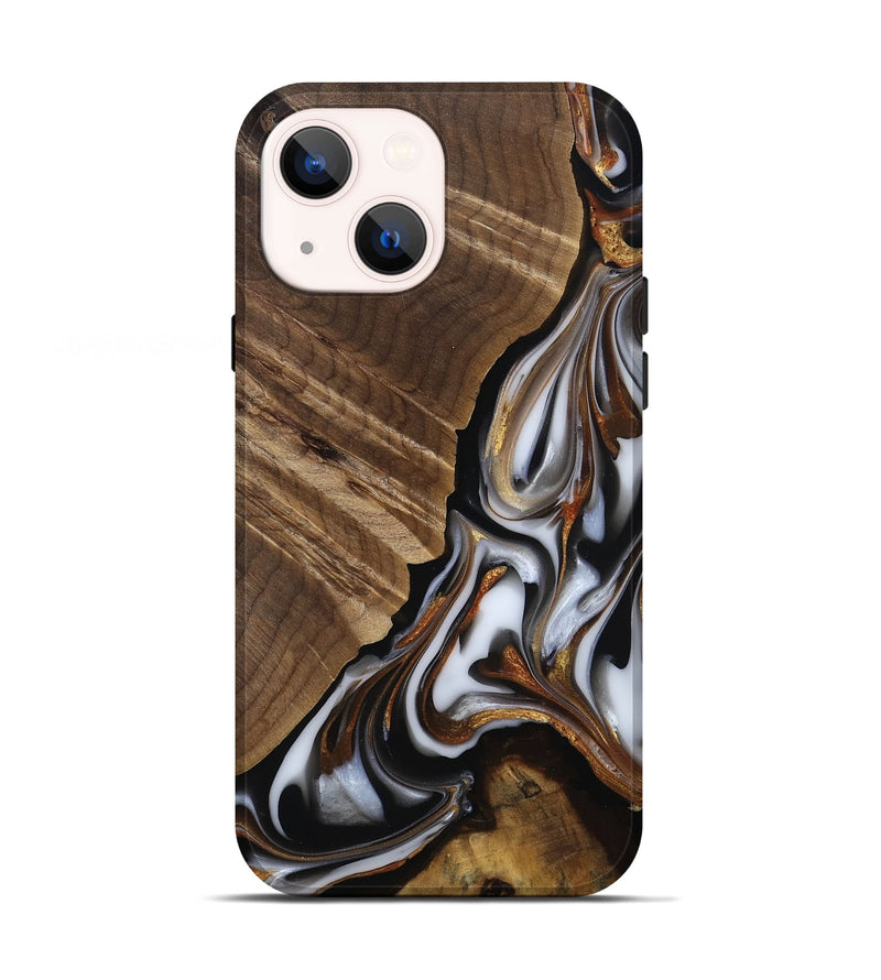 iPhone 13 Wood Live Edge Phone Case - Maureen (Black & White, 812225)