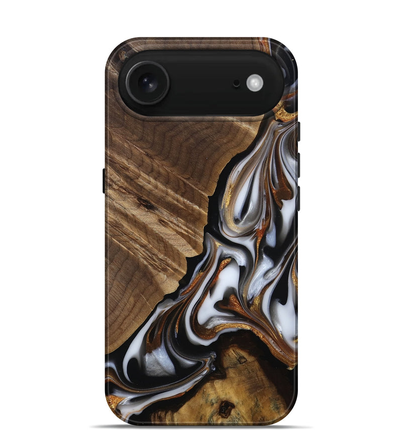 iPhone 17 Air Wood Live Edge Phone Case - Maureen (Black & White, 812225)