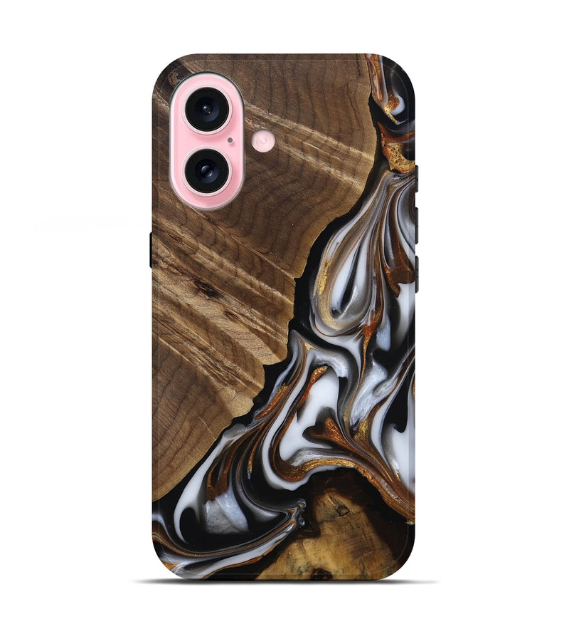 iPhone 17 Wood Live Edge Phone Case - Maureen (Black & White, 812225)