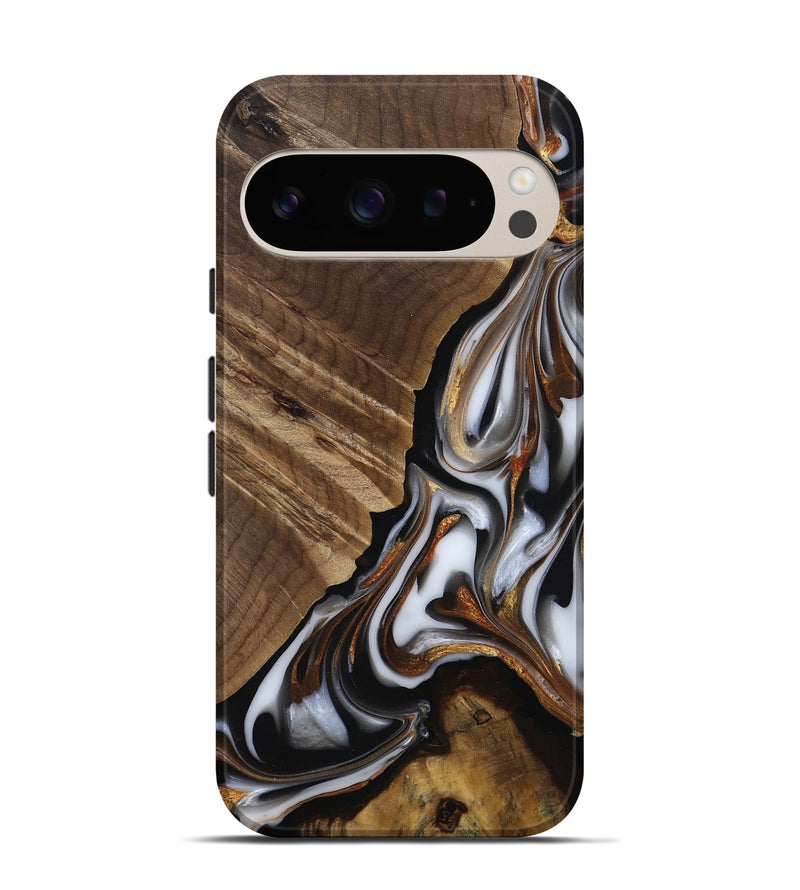 Pixel 9 Wood Live Edge Phone Case - Maureen (Black & White, 812225)