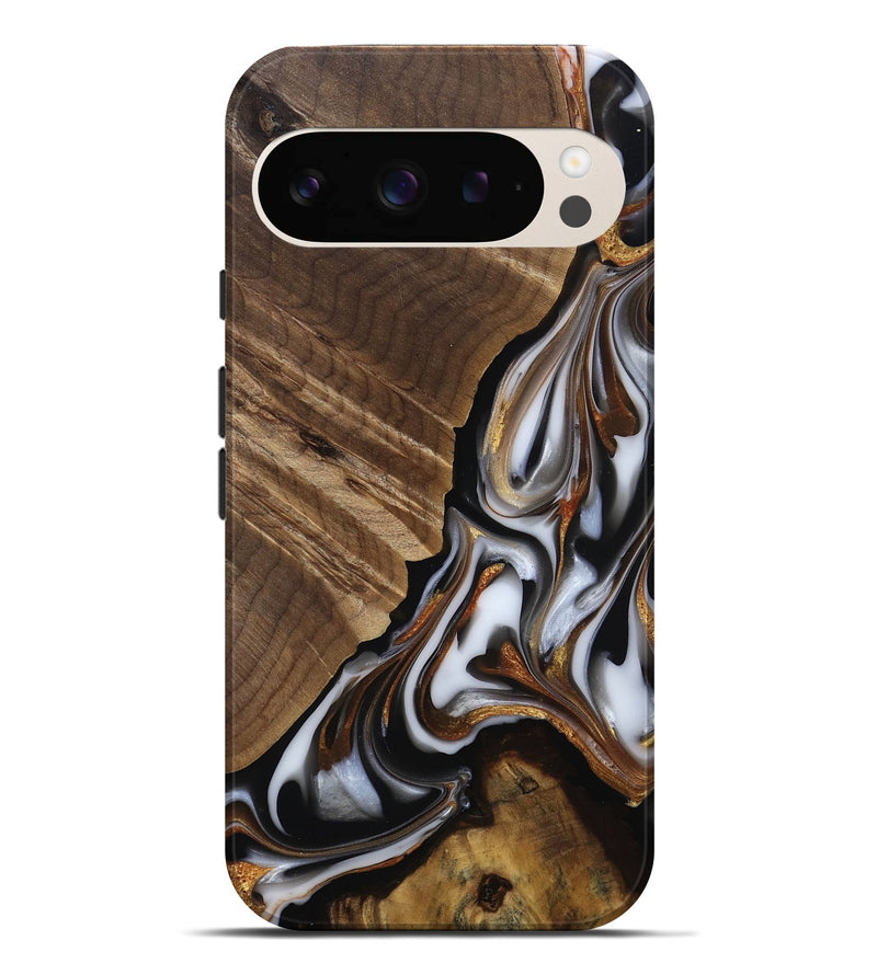 Pixel 9 Pro XL Wood Live Edge Phone Case - Maureen (Black & White, 812225)