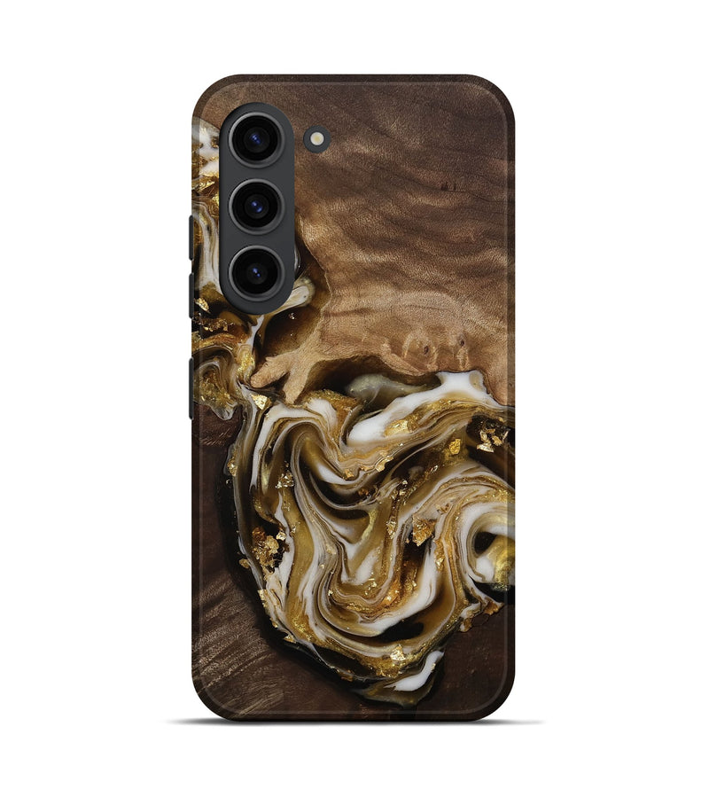 Galaxy S23 Wood Live Edge Phone Case - Edmund (Black & White, 812227)