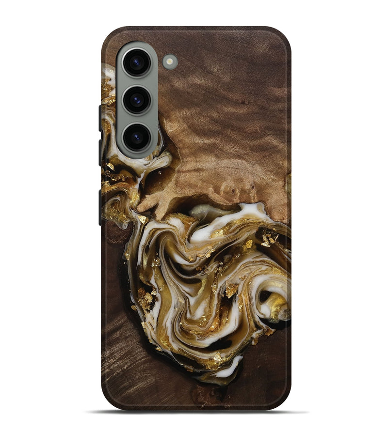 Galaxy S23 Plus Wood Live Edge Phone Case - Edmund (Black & White, 812227)