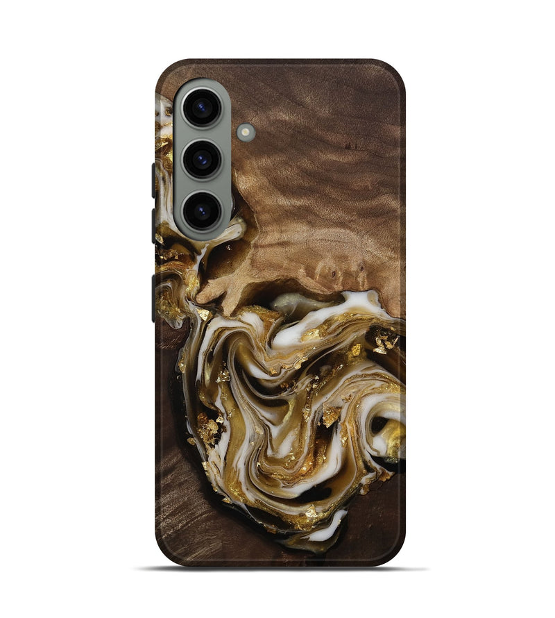 Galaxy S24 Wood Live Edge Phone Case - Edmund (Black & White, 812227)