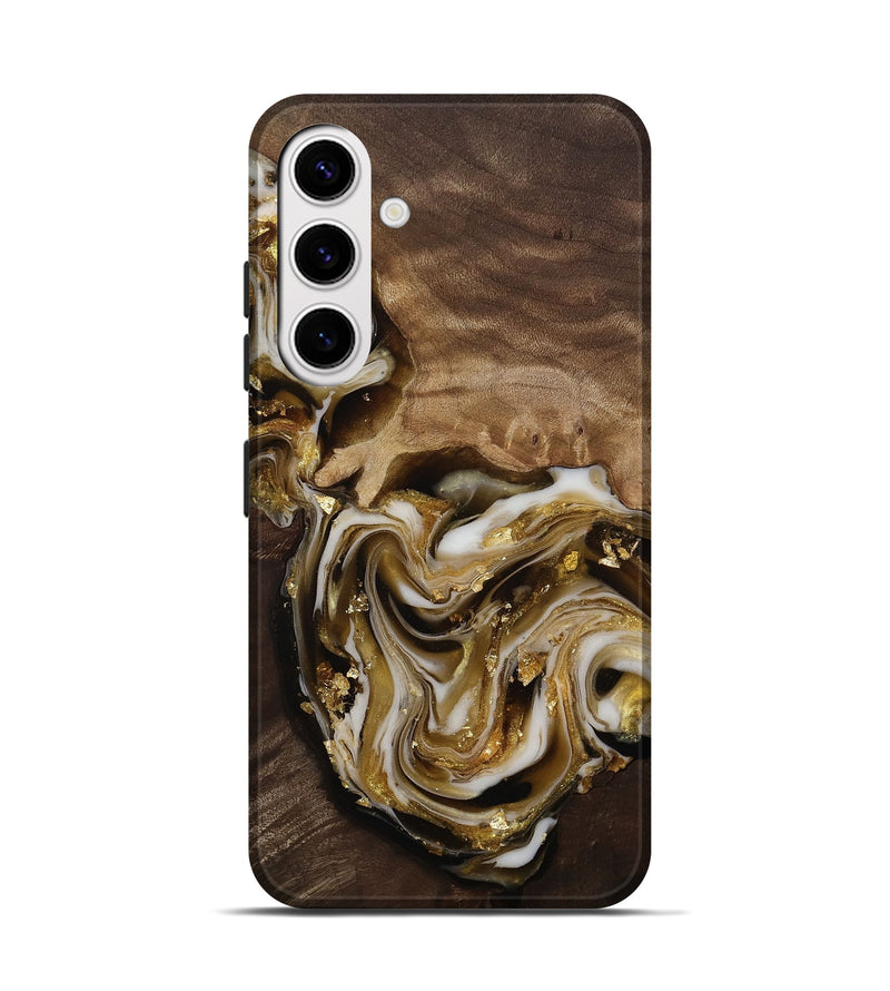 Galaxy S25 Wood Live Edge Phone Case - Edmund (Black & White, 812227)