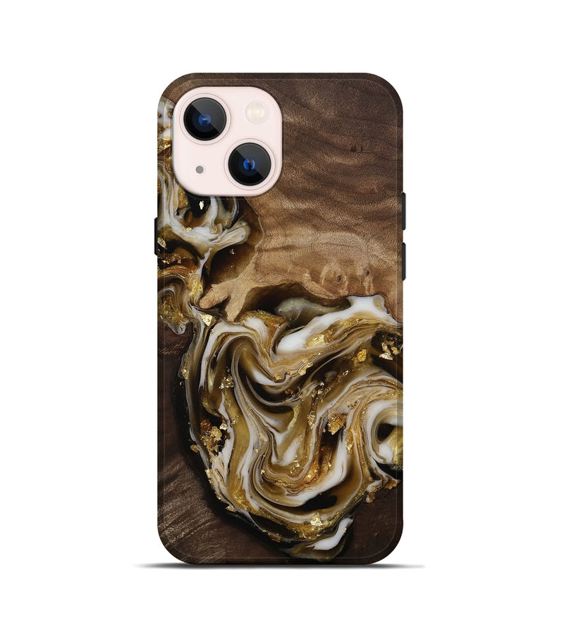 iPhone 13 mini Wood Live Edge Phone Case - Edmund (Black & White, 812227)