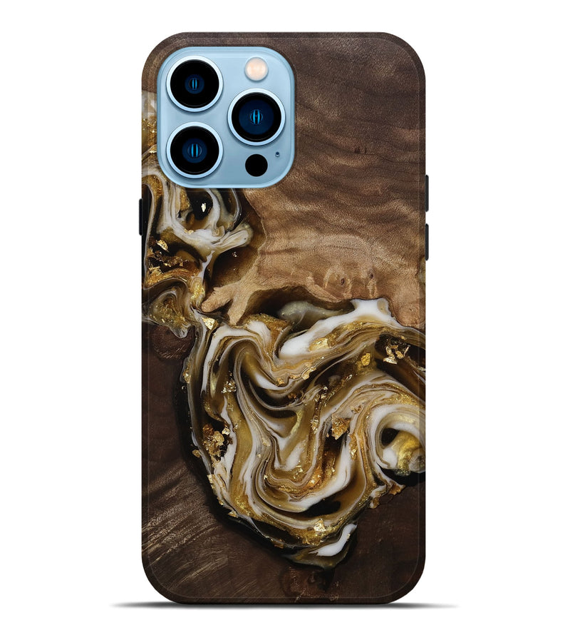 iPhone 14 Pro Max Wood Live Edge Phone Case - Edmund (Black & White, 812227)