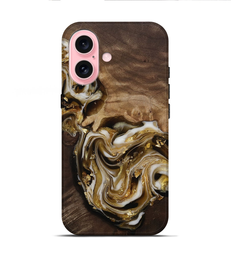 iPhone 16 Wood Live Edge Phone Case - Edmund (Black & White, 812227)