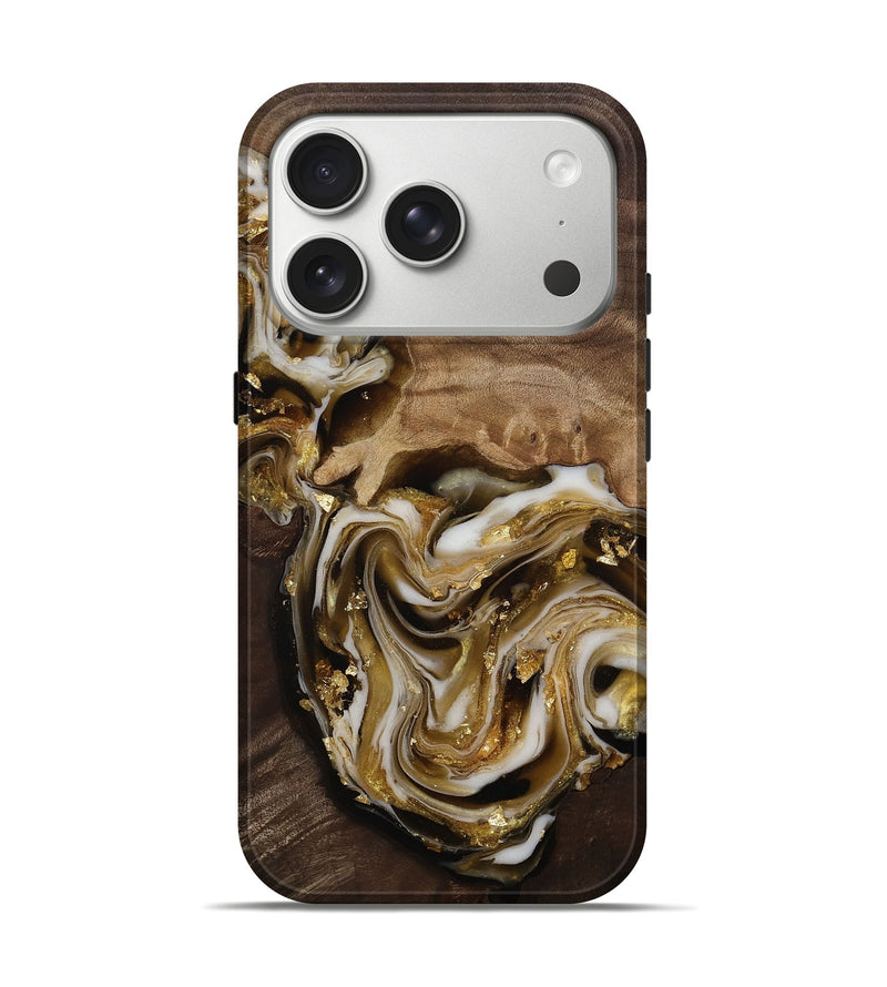 iPhone 17 Pro Wood Live Edge Phone Case - Edmund (Black & White, 812227)