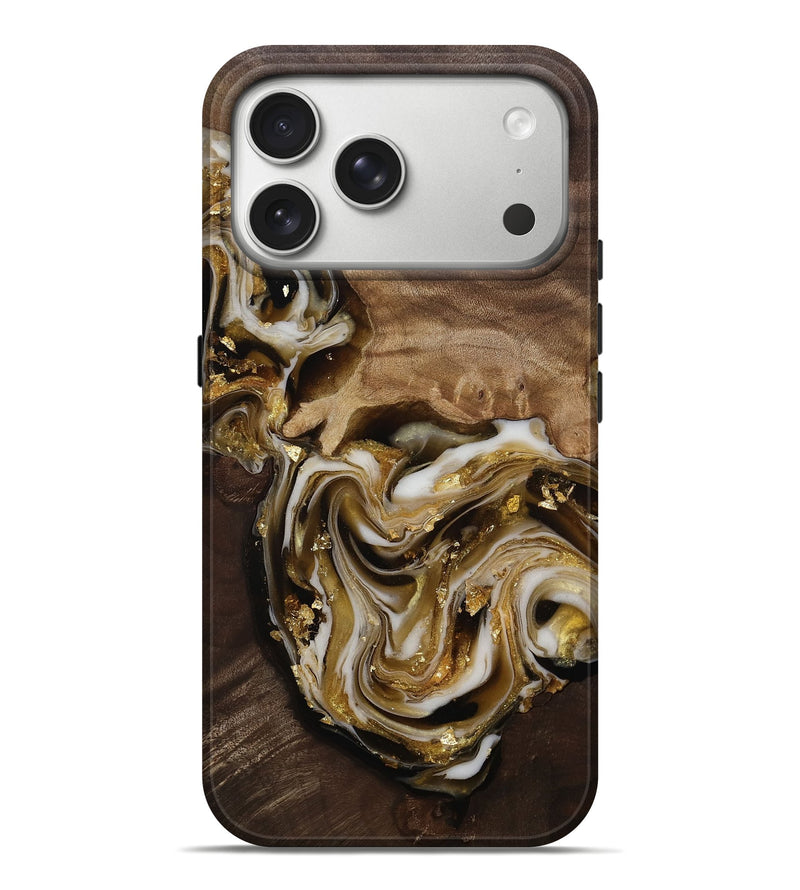iPhone 17 Pro Max Wood Live Edge Phone Case - Edmund (Black & White, 812227)