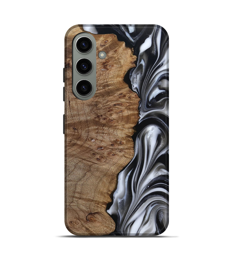 Galaxy S24 Wood Live Edge Phone Case - Thiago (Black & White, 812228)