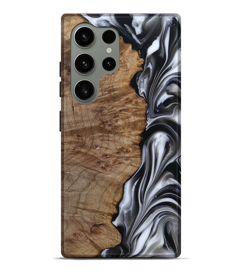 Galaxy S24 Ultra Wood Live Edge Phone Case - Thiago (Black & White, 812228)