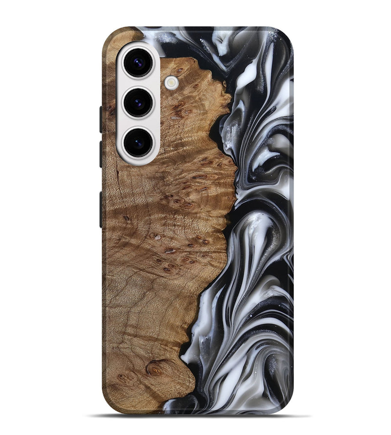 Galaxy S25 Plus Wood Live Edge Phone Case - Thiago (Black & White, 812228)