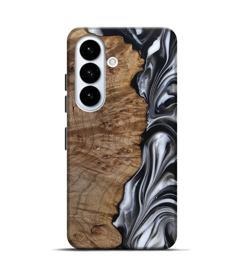 Galaxy S26 Wood Live Edge Phone Case - Thiago (Black & White, 812228)