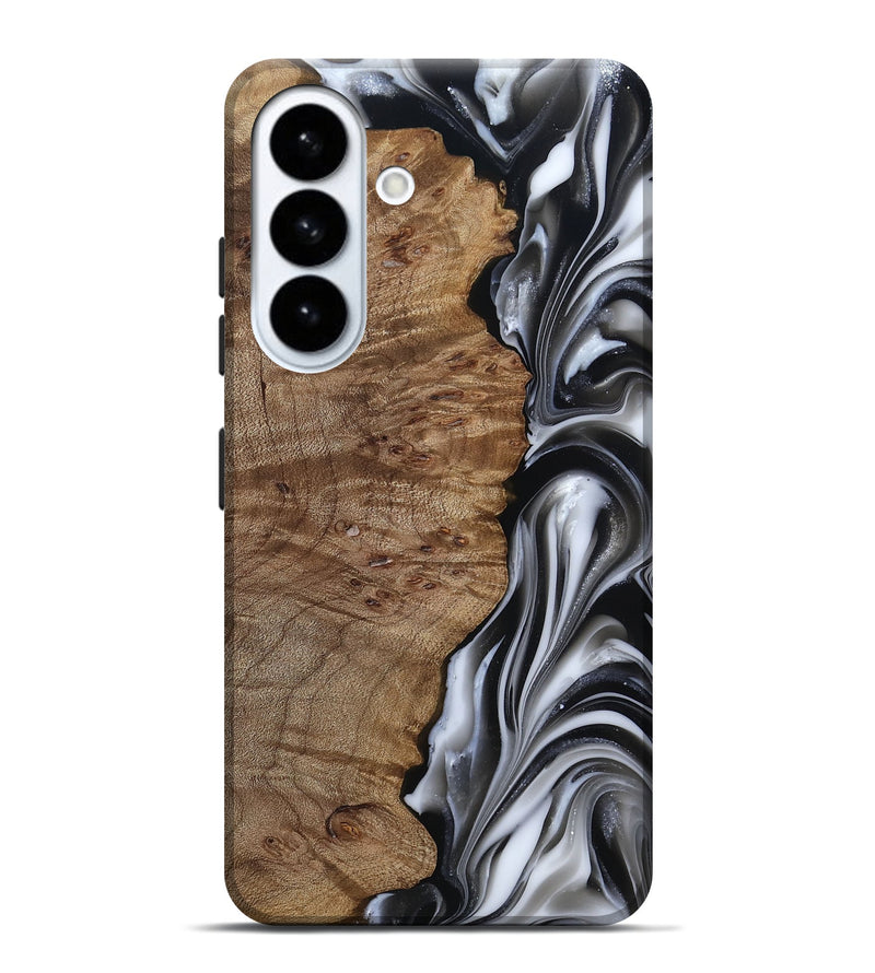 Galaxy S26 Plus Wood Live Edge Phone Case - Thiago (Black & White, 812228)