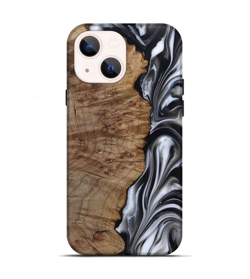 iPhone 13 Wood Live Edge Phone Case - Thiago (Black & White, 812228)