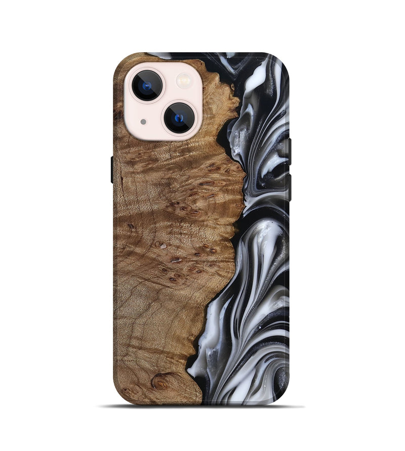 iPhone 13 mini Wood Live Edge Phone Case - Thiago (Black & White, 812228)