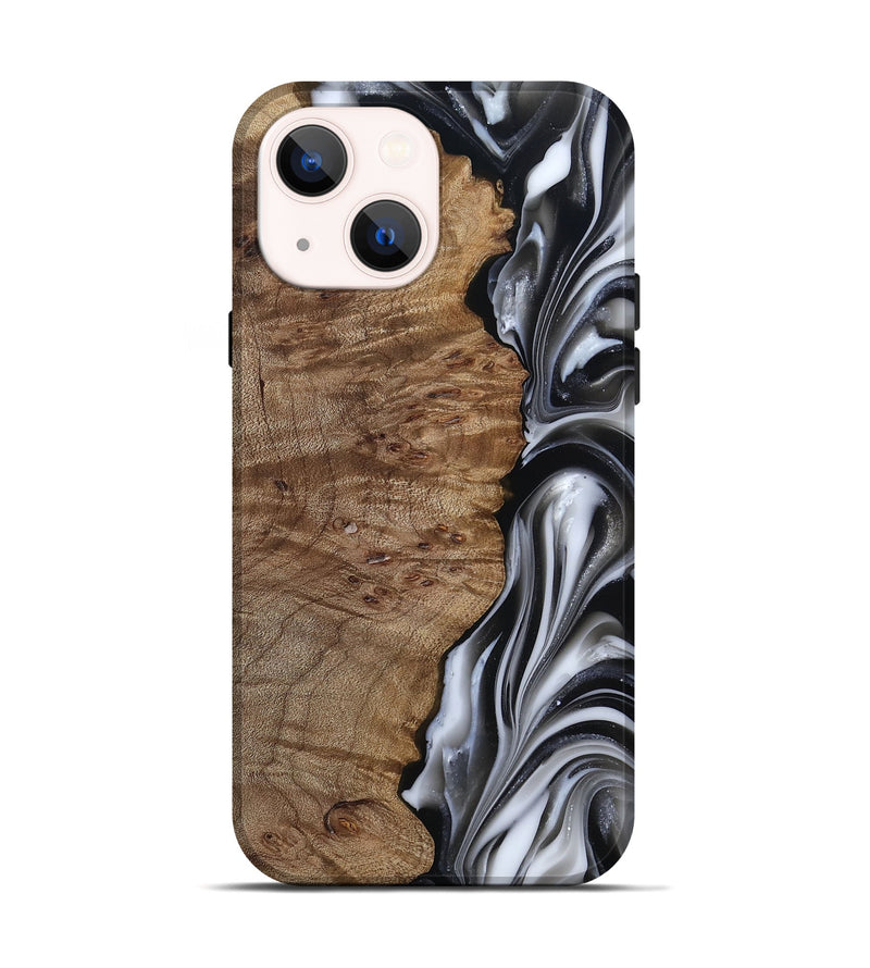 iPhone 14 Wood Live Edge Phone Case - Thiago (Black & White, 812228)