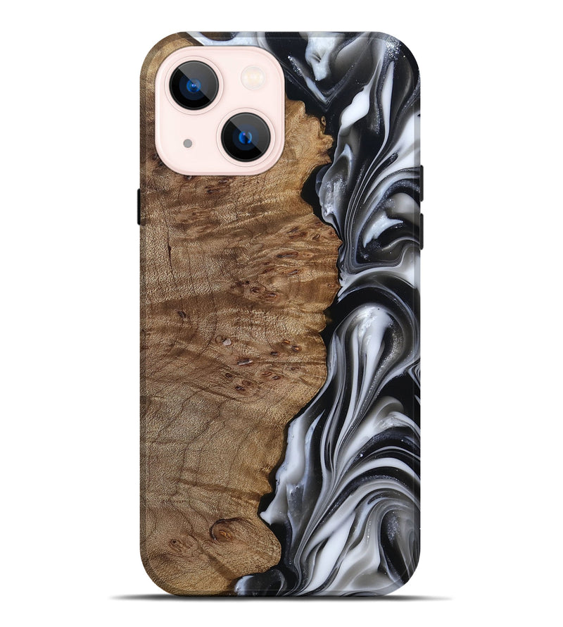 iPhone 14 Plus Wood Live Edge Phone Case - Thiago (Black & White, 812228)
