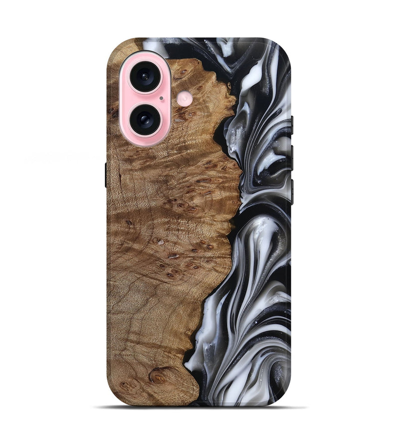 iPhone 17 Wood Live Edge Phone Case - Thiago (Black & White, 812228)
